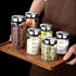 2 Pack Salt and Pepper Shakers, 300ml Glass Spice Jars with Adjustable Pour Holes, Stainless Steel Seasoning Containers
