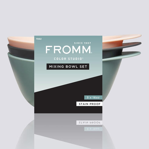 Fromm Color Studio Mixing Bowls for Hair Color, 16 Ounce, 3 Pack with Spill Proof Rubberized Base