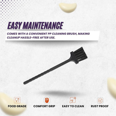Set- Garlic Press Rocker Premium Garlic Crusher- Innovative & Fast Garlic mincer- Peeler and Scraper Included