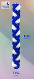 Havdalah Candle - Braided Blue and White, Flat Havdallah Candles - 2 Pack