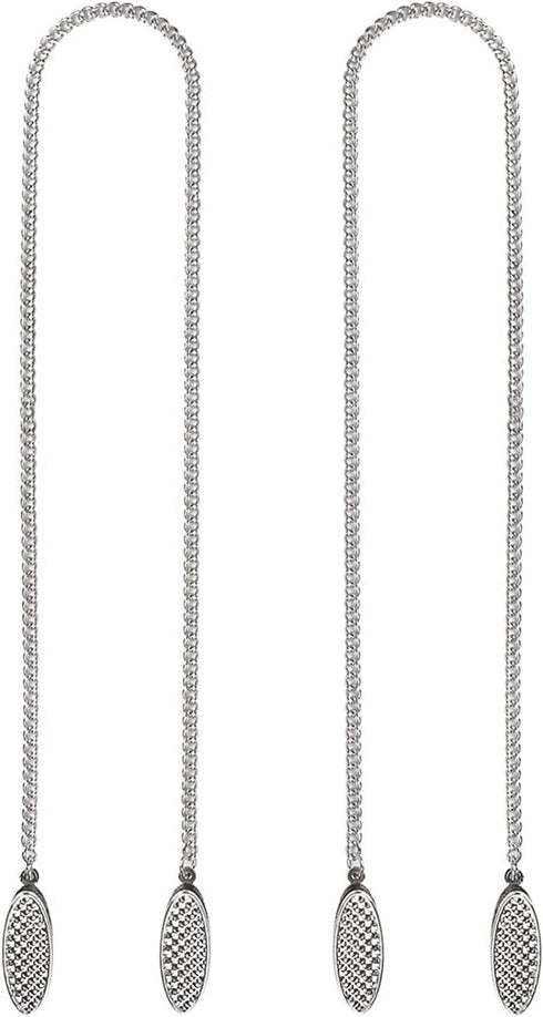 ZYAMY 2pcs Bib Holder Clips with Flexible Adjustable Chains Dental Bib Clip Metal