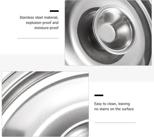 Hemoton Frying Pan Lid, Stainless Steel Universal Lid for Pots, Pans, Skillets - Replacement Frying Pan Cover