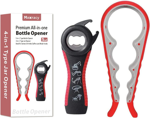 Easy-Twist Jar Opener by Maxracy, Effortless Lid Opening for Weak Hands & Arthritis, Versatile Bottle Opener