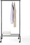 SunnyPoint Durable Compact Rolling Garment Rack with Shelf (GR-1TC, BLK)