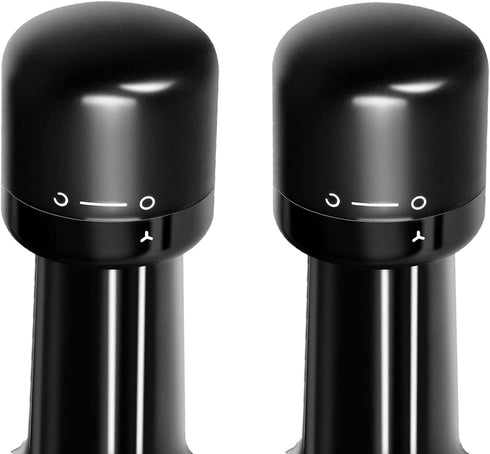2 Pack Reusable Plastic Silicone Wine Bottle Stoppers, Compact Wine Preserver Corks to Keep Fresh, Fits Any Bottle