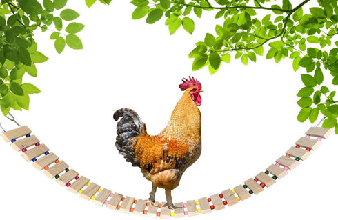 Vehomy Chicken Coop Toy Chicken Toys for Hens Natural Wood Chicken Ladder Chicken