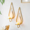 ZOOYOO Gold Wall Sconce Candle Holders Set of 2 - Metal Raindrop