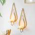 ZOOYOO Gold Wall Sconce Candle Holders Set of 2 - Metal Raindrop