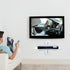 suptek Glass Floating Shelves - TV Wall Mount with Shelf for DVD Player, PS4, Game Consoles, Flat Black