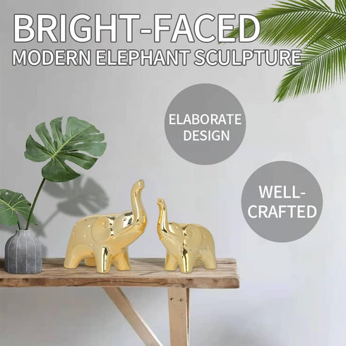 Sgorggo prosfalt A Pair Elephant Statue Home Decor,Modern Style Figurines,Sculpture for Office Desktop Bookshelf Living