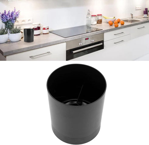 360 Degree Rotatable Large Kitchen Utensil Holder, Anti Slip Durable PP Chopstick Basket for Home Kitchen (Black)