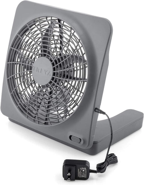 O2COOL Treva 10-Inch Portable Desktop Air Circulation Fan, 2 Speed, Compact Folding & Tilt Design, Graphite