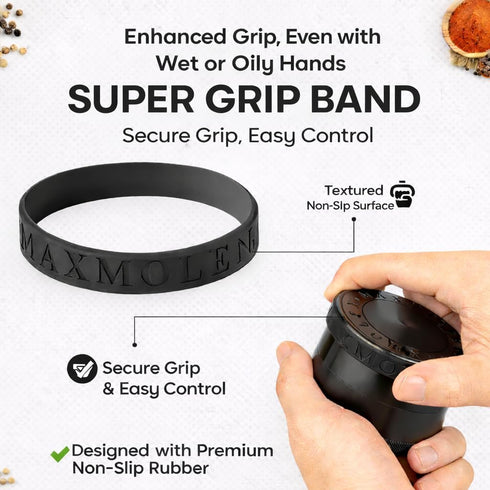 GRAVEND 3" Inch Large Spice & Seasoning Grinder, Dual Grind Plate for Fine and Medium result