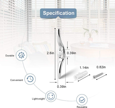 Magicfour Blinds Cord Cleat Baby Safety Rope Cleats, 10-Pack Zinc Alloy Cord Cleats for Curtains
