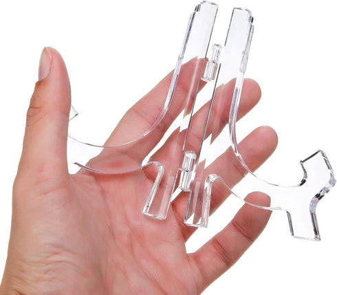 HESTYA 12 Pcs Clear Acrylic Easels for Displaying Pictures or Other Items (4.5 Inch)
