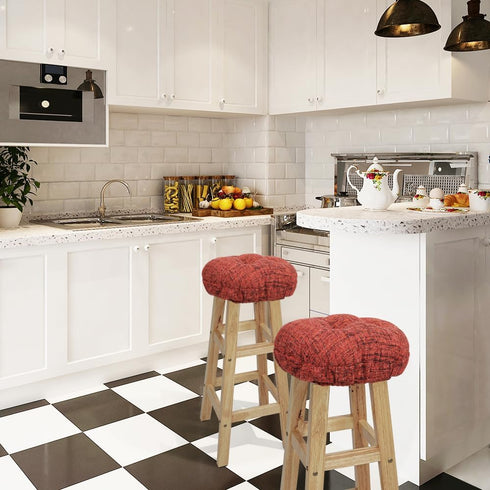 Dia.12, S,1) SINOSSO Modern Bar Stool Cushion Fashion Interweaving Design Anti-Skid Silicone Round Stool Seat Cushion