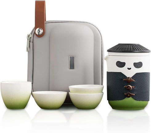 Travel Tea Set, kung fu Panda Tea Cup with Portable Bag, 13oz