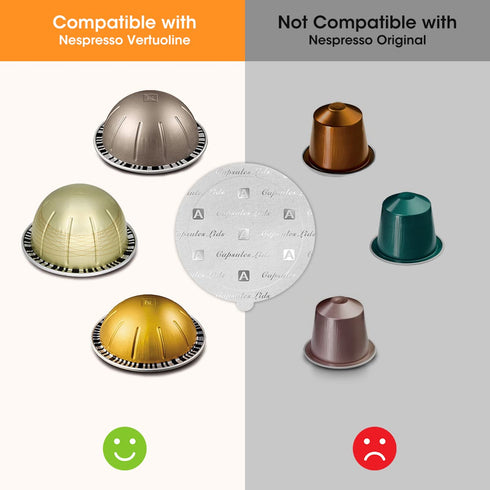 Aieve 120Pcs Aluminum Foil Seals Lid for Reusable Nespresso Pods, Vertuo Compatible with Nespresso Refillable Capsule