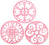 Silicone Trivet Mat, Non-Slip & Heat Resistant Kitchen Hot Pads for Countertops & Table, Set of 3 (Pink)