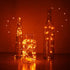 YKB 6 Pack Orange Fairy String Lights, Battery Operated Starry String Lights on 3.3ft/1m Silvery Copper Wire