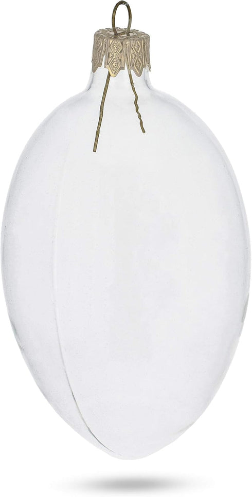 Set of 6 Clear Glass Egg Ornaments DIY Craft - 4 Inches