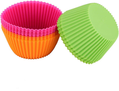 Webake 4.3 Inch Jumbo Silicone Baking Cups, Reusable Non-stick Extra Large Cupcake Liners, Pack of 12