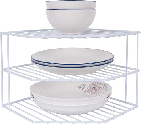 SIBAO 3-Tier Corner Shelf Counter and Cabinet Organizer - Steel Metal Wire -