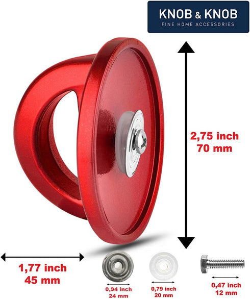Universal Pot Lid Red Knob, Heat Resistant Replacement Handle for Crockpot, Glass, Steel Lids, Easy Grip Lid Handle (1