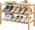 Furshus 3-Tier Bamboo Shoe Rack for Entryway, Stackable | Heavy Duty | Multi-Function,