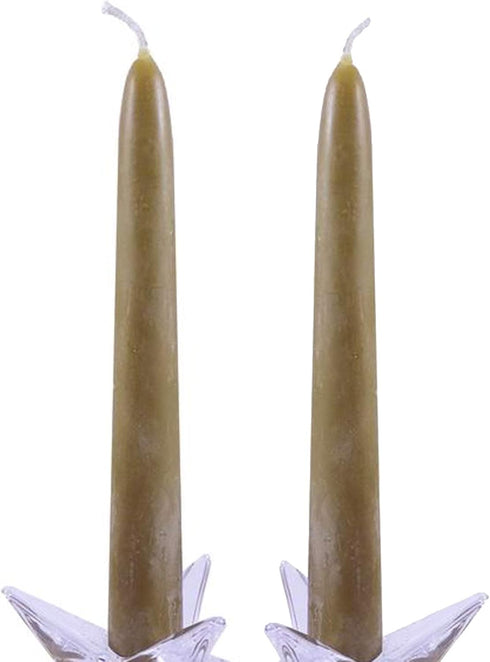 Candlestock 8 Inch Real Bayberry Taper Candle Pair, Pure Bayberry and 100% USA Beeswax Blend, Dripless