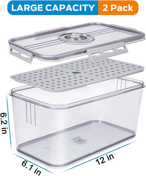 2 Pack Countertop Dynta Bread Box Bread Storage Container Airtight Recording Time Bread Box for Kitchen Plastic Bread