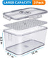2 Pack Countertop Dynta Bread Box Bread Storage Container Airtight Recording Time Bread Box for Kitchen Plastic Bread