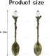 AUEAR, Retro Crystal Antique Alloy Spoon Coffee Tea Spoon Dessert Mini Ice Cream Decorative Spoons Set for Home Office (5 Pack)