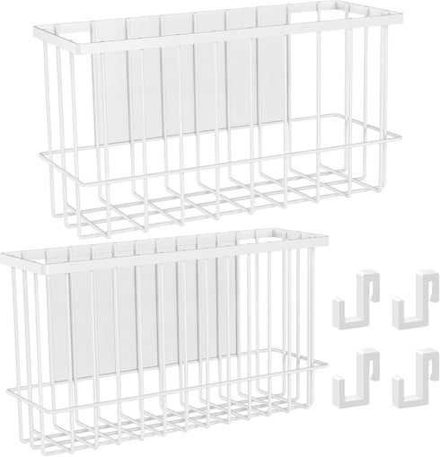 NiHome Magnetic Metal Basket Organizers 2PCS, Versatile Storage for Kitchen & Office, Holds Up to 14 lbs, Space-Saving