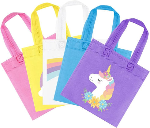 20Pcs Rainbow Party Favor Bags, Reusable Gift Bags for Boy Girls Birthday Party Supplies