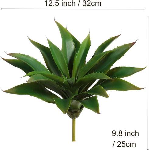 JUSTOYOU Large 12.5" Artificial Succulents Aloe Plants, Real Touch Fake Flowers for Home Arrangement