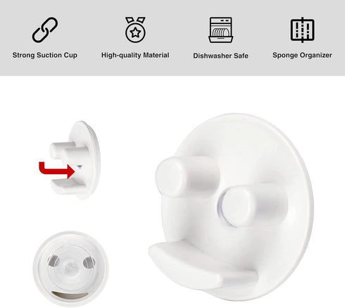 2 Pack Sponge Holder for Kitchen Sink, Suction Cup In-Sink Sponge Caddy Organizer, Dishwasher Safe, (Sponges Not