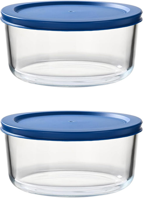 Fox Run Glass Yogurt Containers with Lids, Set of 2 Glass Bowls