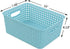 6-pack Plastic Weave Storage Basket, Small Basket, 10" x 7.48" x 4.13" in Blue and White