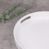 13 Round White Decorative Serving Tray with Handles, Versatile Ottoman Tray for Coffee Table, Entertaining, Outdoor