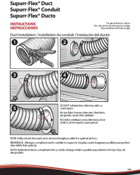Deflecto Supurr-Flex Metallic Duct, Flexible Multi Layer Transition, Silver, 4" x 20' (F0420B/2)