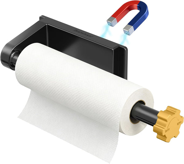 Magnetic Paper Towel Holder for Fridge Strong Magnet Black Kitchen Towel Holders