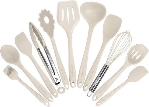 Kitchen Utensil Set - 11 Colorful Silicone Cooking Utensils, Nonstick Cookware with Spatula Set, Best Kitchen Tools