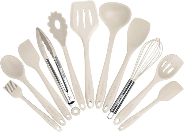 Kitchen Utensil Set - 11 Colorful Silicone Cooking Utensils, Nonstick Cookware with Spatula Set, Best Kitchen Tools