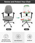Summer Flamingo Office Chair Cover Stretchable Computer Chair Seat Cover Backrest Slipcovers, Green Botanical Tropical Plants Stretchable Rotating Desk Chair Seat Cushion Split Protectors by AMZRicher