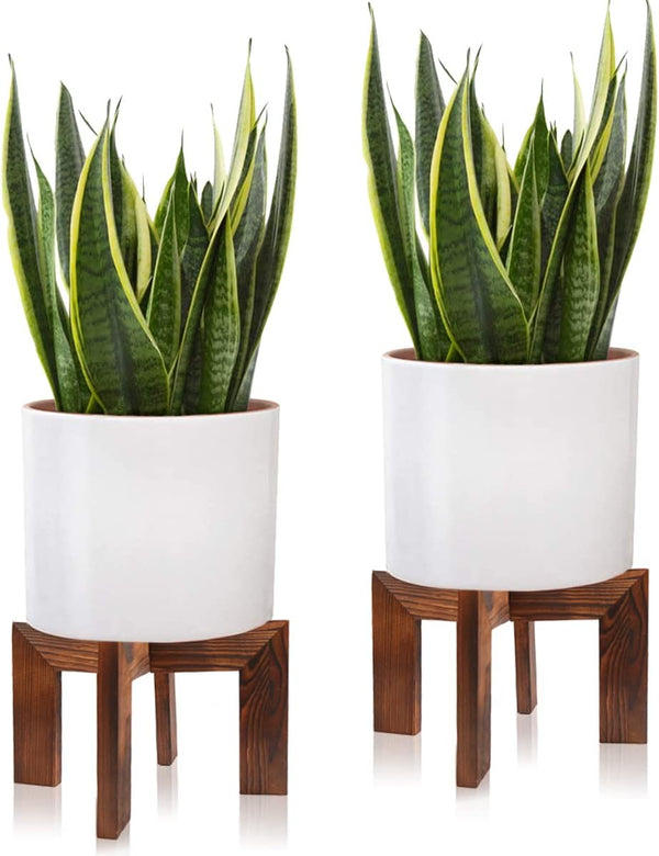 Gendral Forwepup 2 Pack Wood Plant Stand, Mid Century Modern Planter Stand
