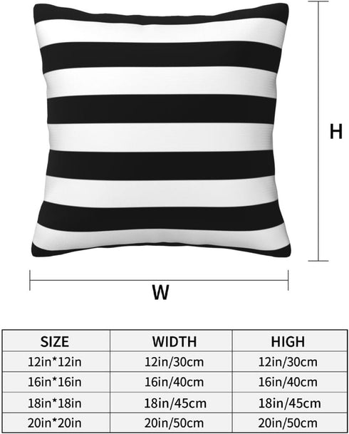 Poream 20x20 Set 2 Black and White Stripe Throw Pillow Covers in Farmhouse Pillow Case Soft Cushion Covers of for Sofa