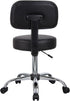 Boss Office Products Be Well Medical Spa Stool with Back, Vinyl, Black