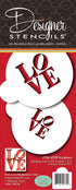 Designer Stencils LOVE Sculpture Cookie Stencil Set, Beige/Semi-Transparent