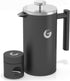 Coffee Gator 34oz French Press Coffee Maker, Thermal Insulated Brewer with Travel Jar, Double Wall Stainless Steel